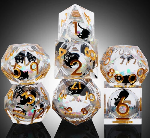 Liquid Core Dice Set (7pcs) [Luxury Kitty]