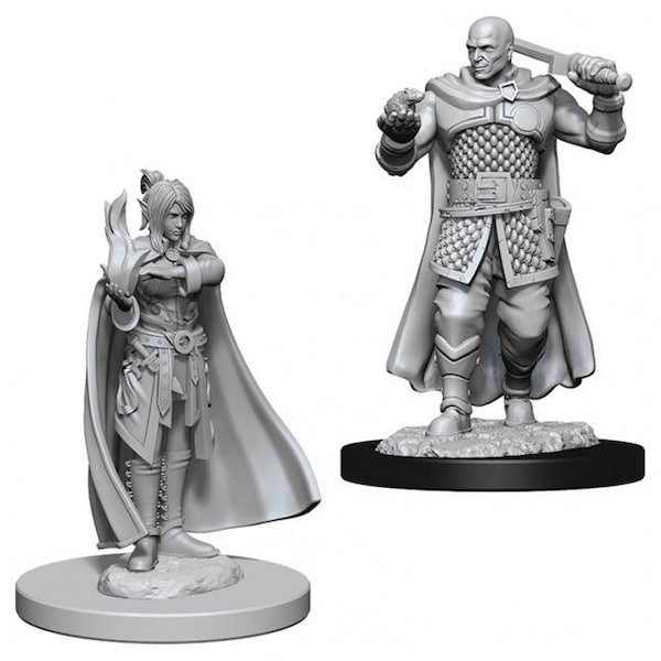 Nolzur's Marvelous Miniatures - Human Ranger & Moon Elf Sorcerer