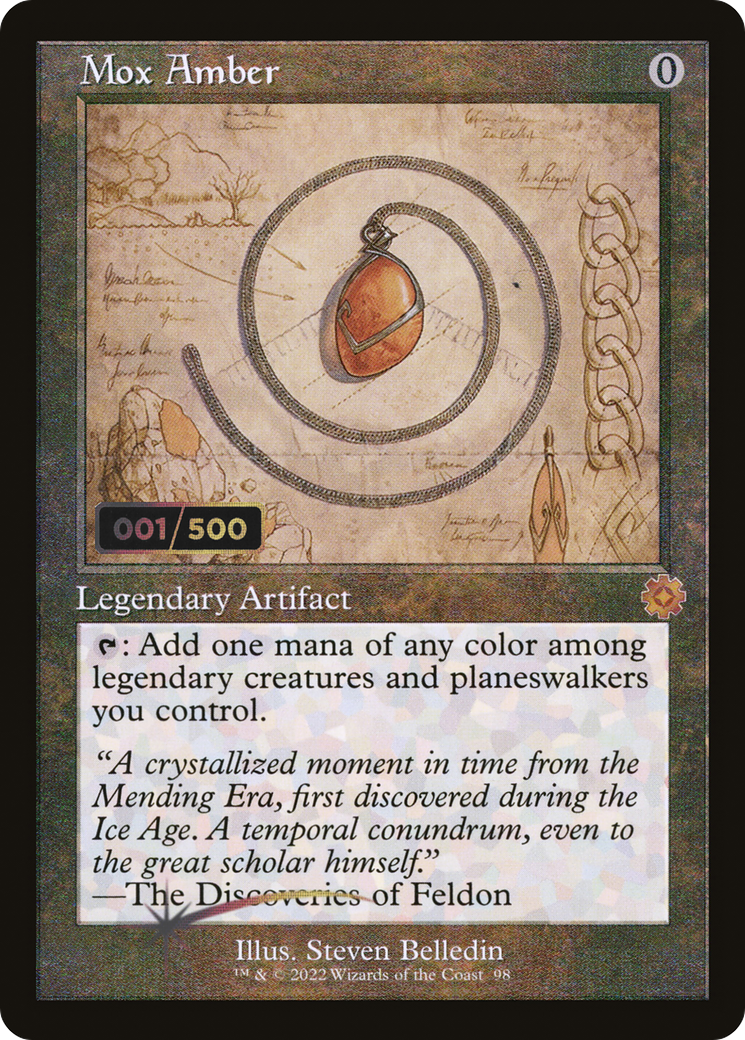Mox Amber (Schematic) (Serial Numbered) (BRR-98Z) - The Brothers' War Retro Artifacts Foil