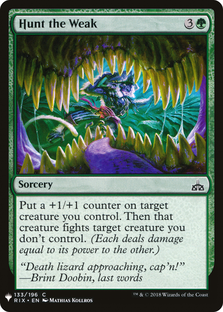 Hunt the Weak [LIST - 133]
