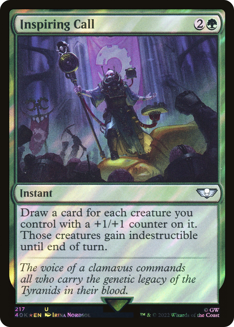 Inspiring Call (Surge Foil) (40K-217★) - Warhammer 40,000 Commander Foil