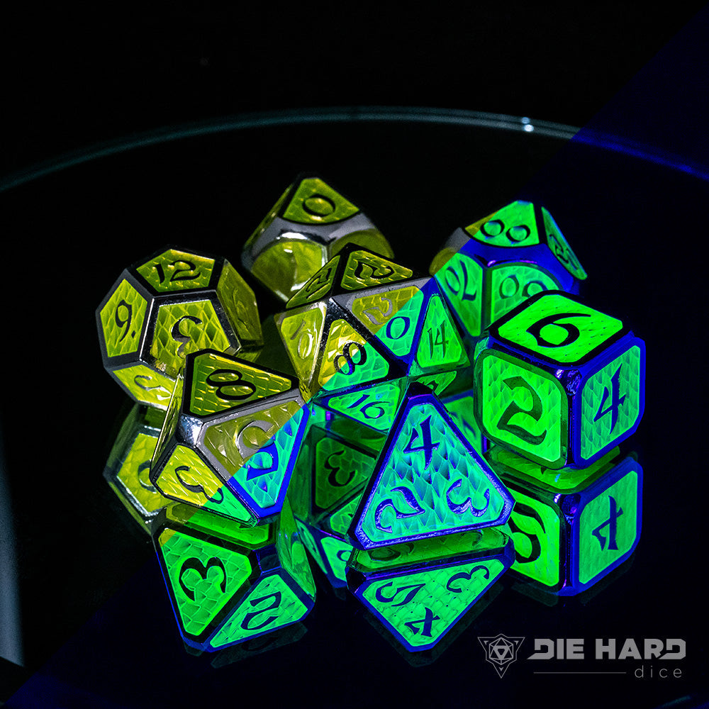 7 Piece RPG Set - AfterDark Drakona Phosphor