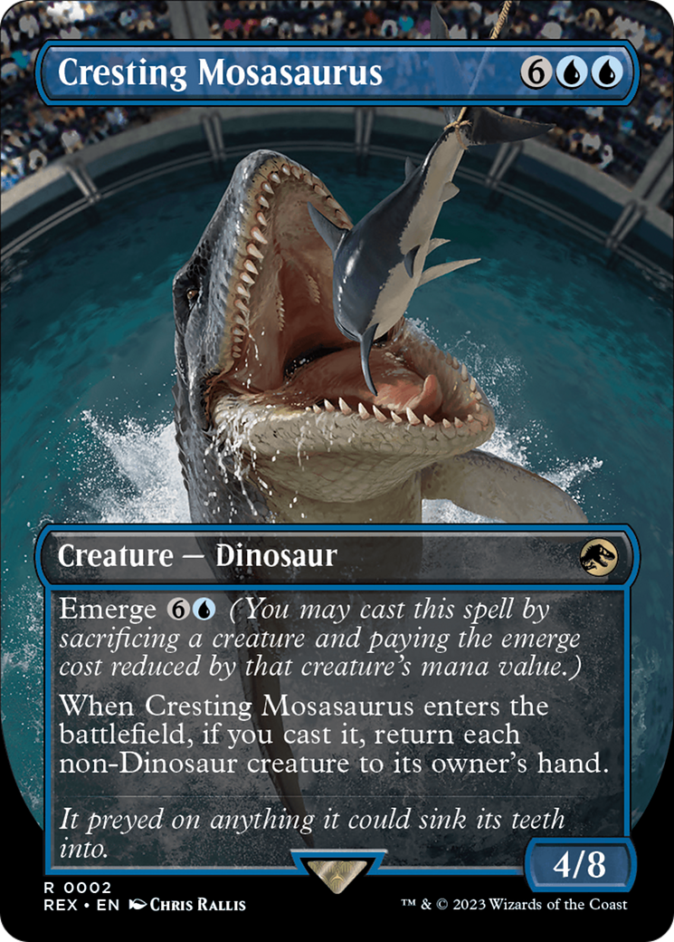 Cresting Mosasaurus (Borderless) (REX-002) - Jurassic World Collection Foil