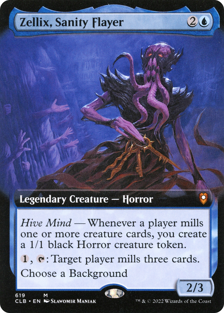 Zellix, Sanity Flayer (Extended Art) (CLB-619) - Commander Legends: Battle for Baldur's Gate: (Extended Art) Foil