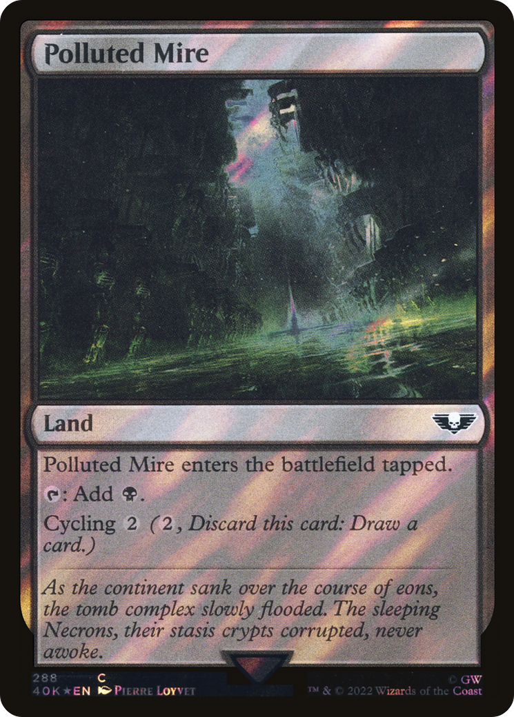 Polluted Mire (Surge Foil) (40K-288★) - Warhammer 40,000 Commander Foil