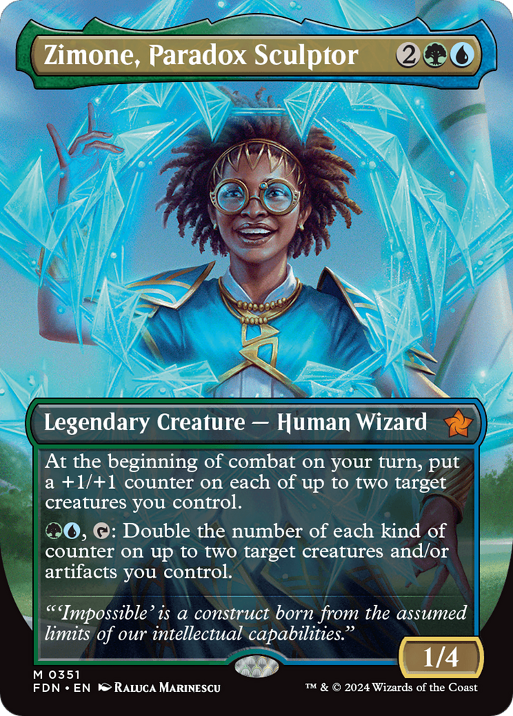 Zimone, Paradox Sculptor (Borderless) (FDN-351) - Foundations Foil