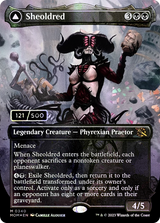 Sheoldred (Serial Numbered) (MOM-340) - March of the Machine (Borderless) Foil