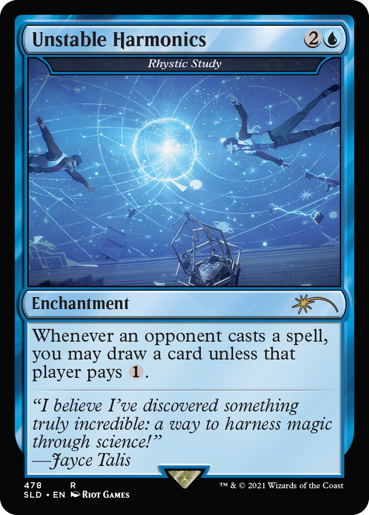 Unstable Harmonics - Rhystic Study (SLD-478) - Secret Lair Drop / Unstable Harmonics Foil
