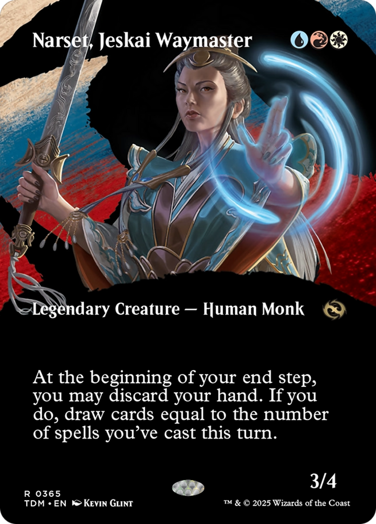 Narset, Jeskai Waymaster (Borderless) (TDM-365) - Tarkir: Dragonstorm: (Showcase) Foil