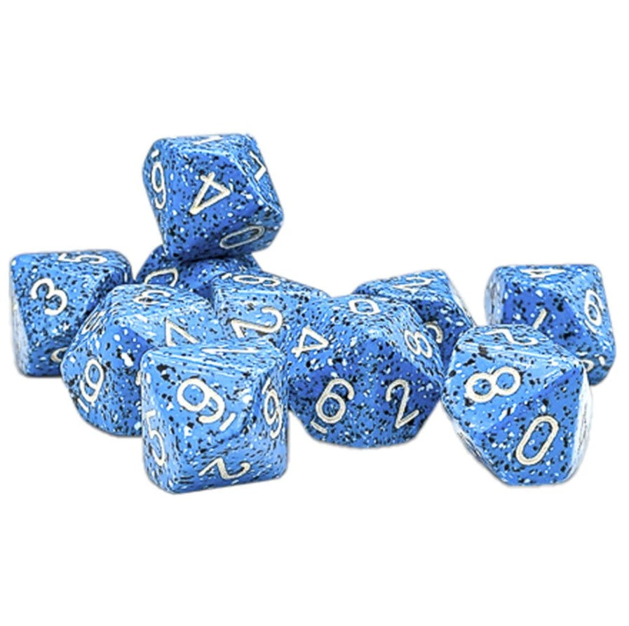 Chessex - Set of Ten d10 Dice - Speckled Ocean Stone