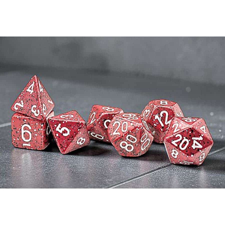 Chessex - Brush Dice 7 Die Set - Speckled Lava Stone