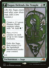 Jugan Defends the Temple (Extended Art) (NEO-475) - Kamigawa: Neon Dynasty: (Extended Art, fandfc, enchantment)