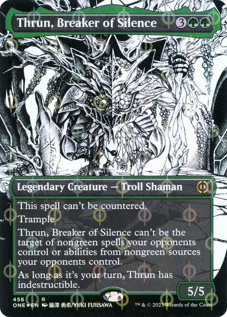 Thrun, Breaker of Silence (Borderless) (Step-and-Compleat Foil) [ONE - 456]