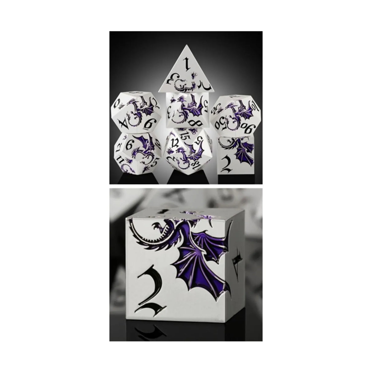 Poly Set Dragon - Purple & Silver