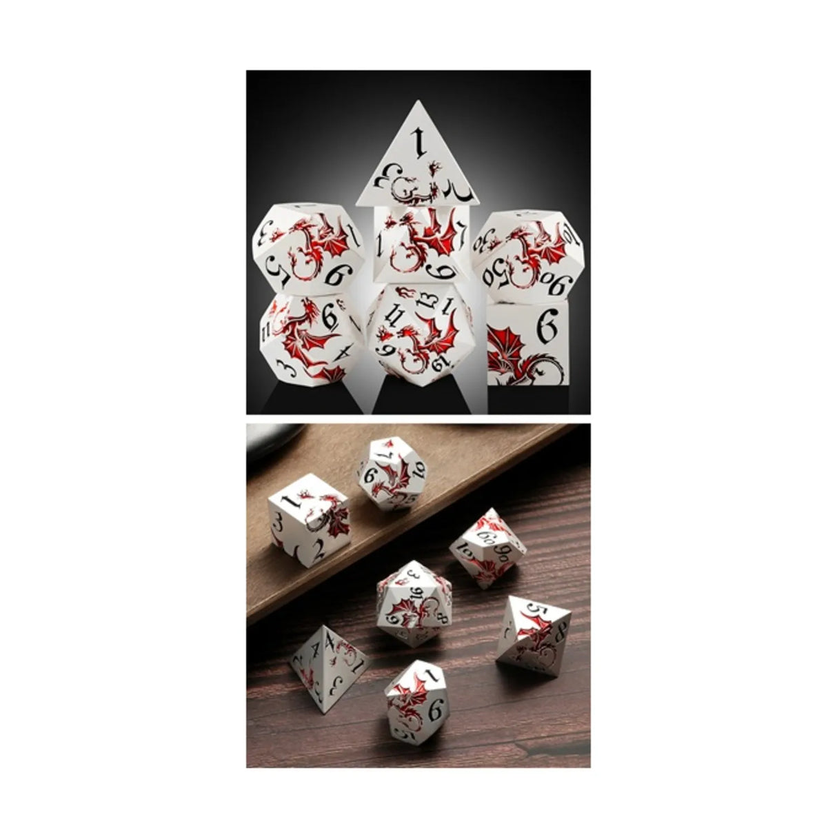 Poly Set Dragon - Red & Silver
