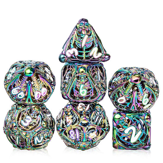 Hollow Dice Set (7pcs) (Skeleton) [Iridescence]