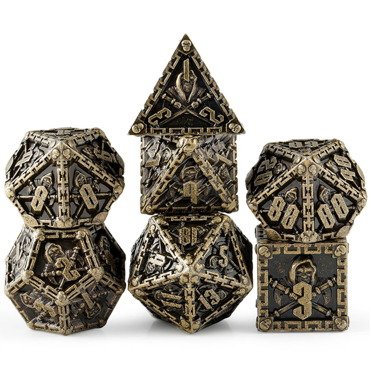 Metal & Enamel Dice Set (7) Reaper Bronze