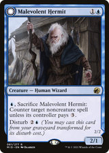 Malevolent Hermit (MID-061) - Innistrad: Midnight Hunt: (Double Faced Transform) Foil
