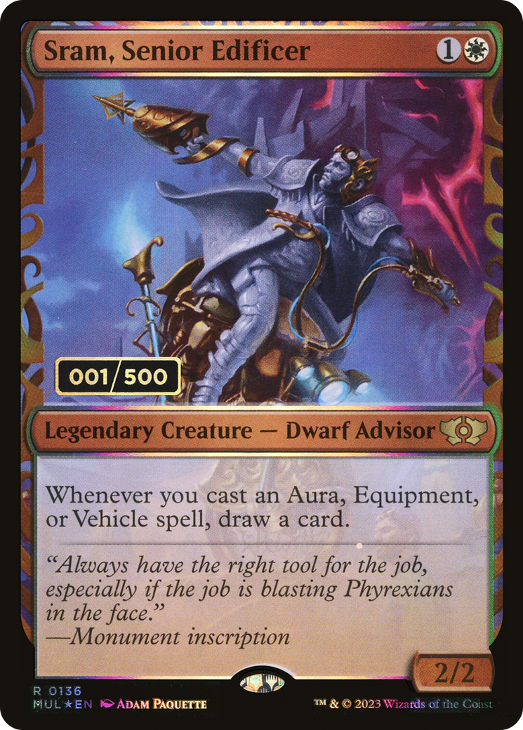 Sram, Senior Edificer (Serial Numbered) (MUL-136Z) - Multiverse Legends: (Showcase) Foil