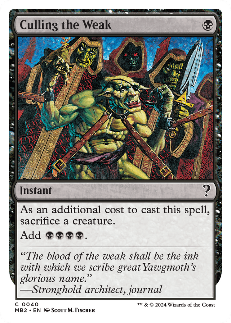 Culling the Weak (White Border) [MB2 - 40]