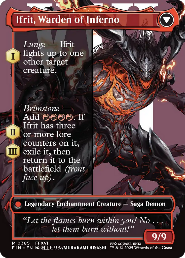 Clive, Ifrit's Dominant (0385) (Borderless) (FIN-385) - FINAL FANTASY: (enchantment) Foil