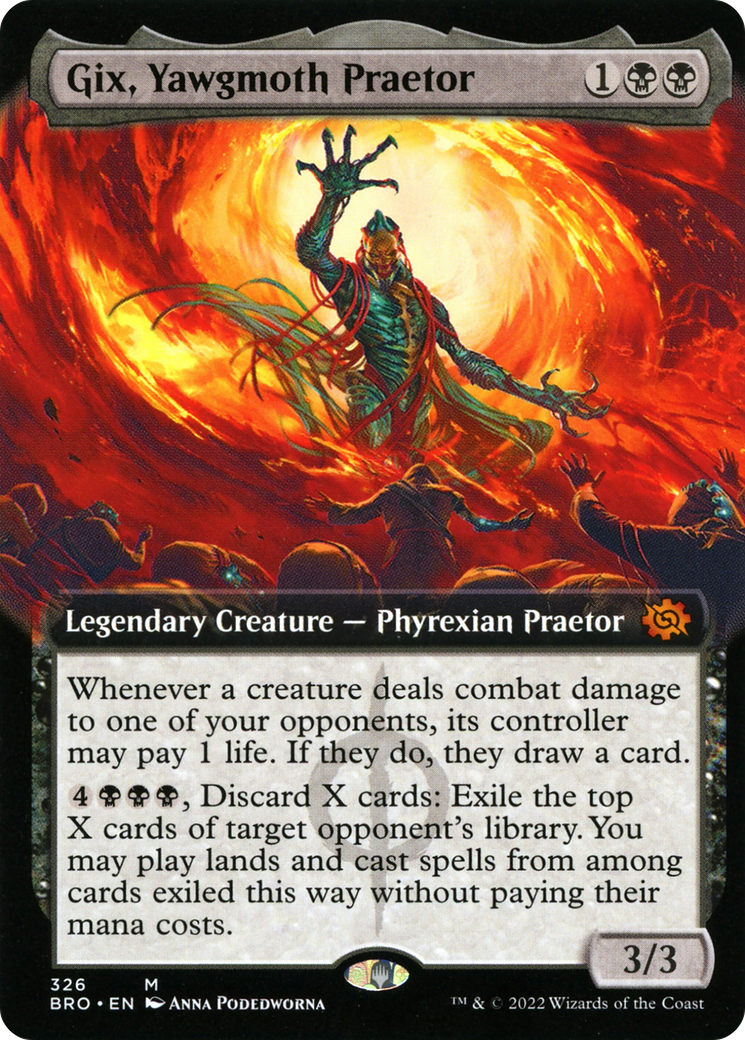 Gix, Yawgmoth Praetor (Extended Art) [BRO - 326]