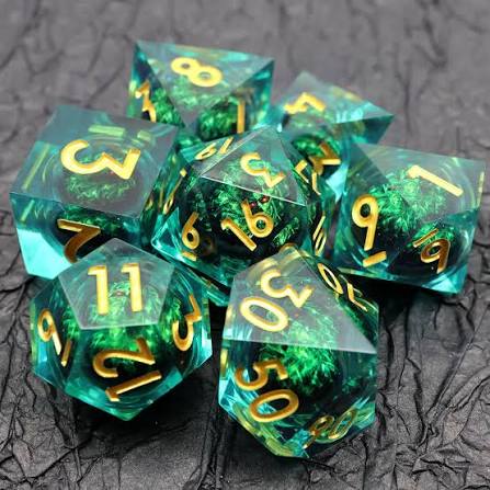 Dragon Eye DND 7-Piece Sharp Edge Dice Set