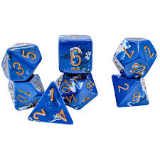 Chessex - Brush Dice 7 Die Set - Wavebreak/Gold