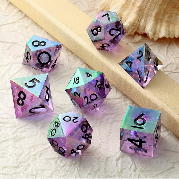 Sharp Edge Dice Set (7pcs) (Chromatic) [Midnight]