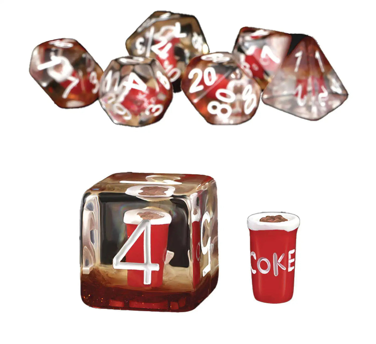 Resin Dice (7) - Coca Cola