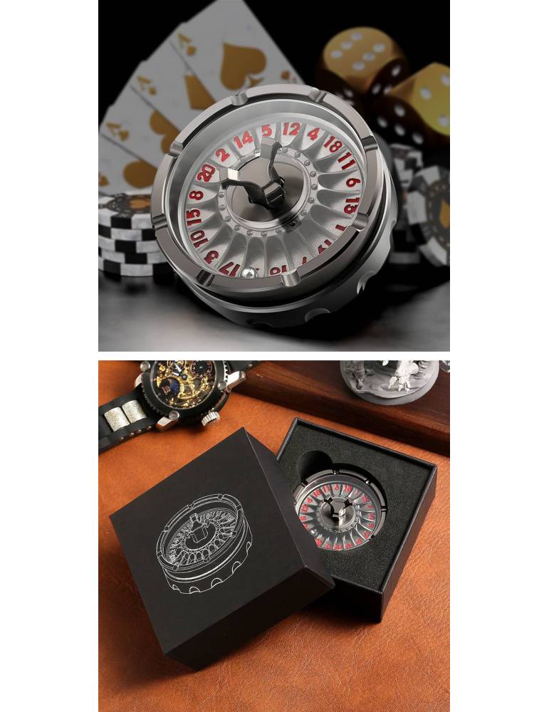 Roulette Dice D20 - Gunmetal and Red