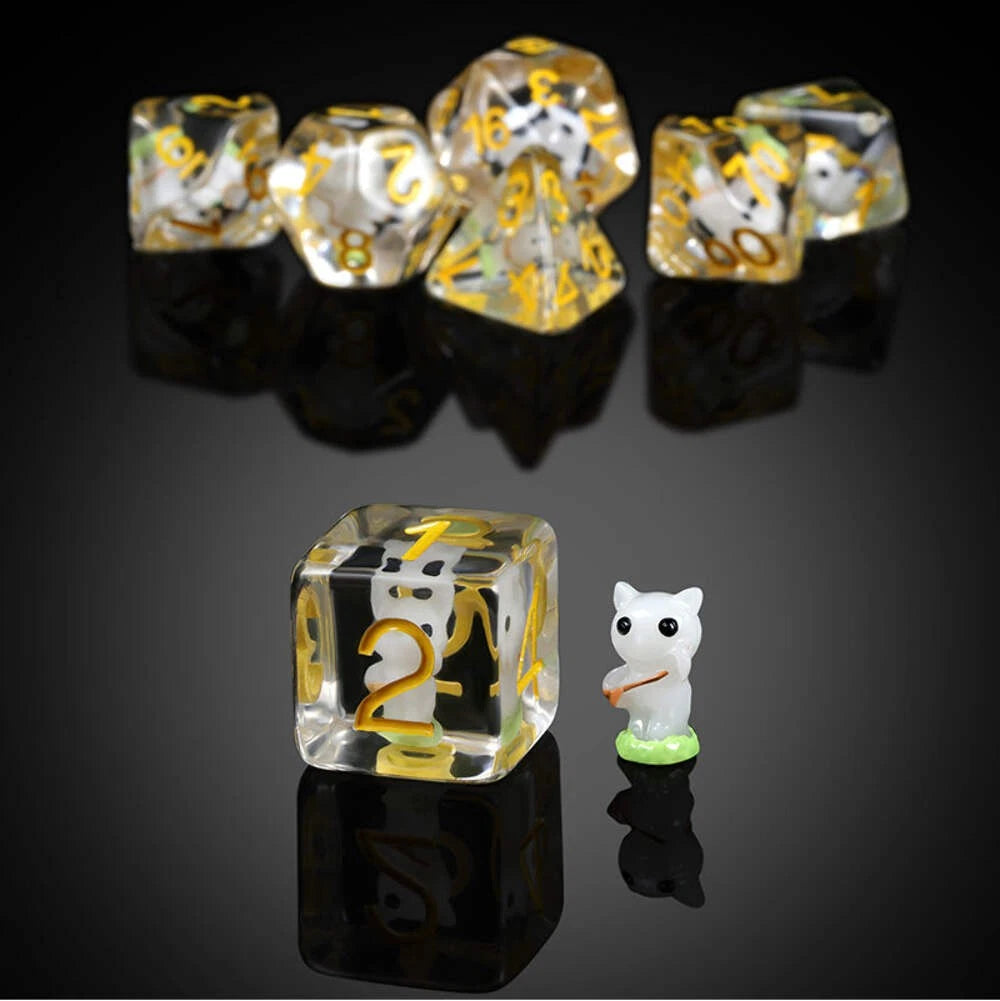Resin Dice (7) - white cat