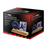 Ultra PRO: Display - Hockey Puck & Card Wood Base (Light Wood Gold)
