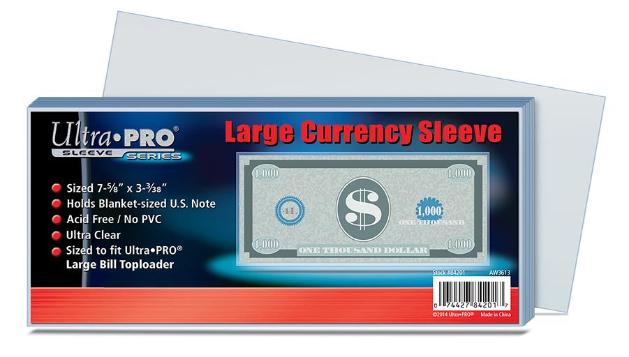 Ultra PRO: Large Currency 100ct Sleeves