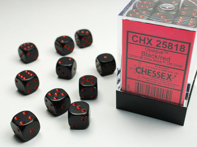 Opaque_12mm_d6_Black/red_Dice_Block™__36_dice_