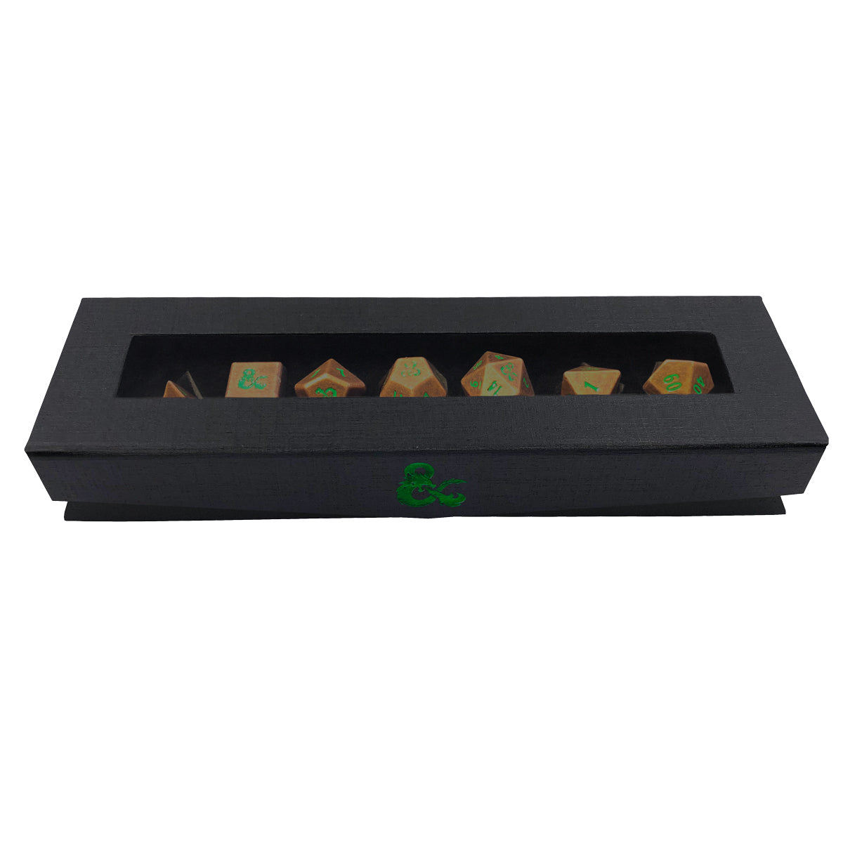Ultra PRO: Heavy Metal Dice - 7-Dice Set (Dungeons & Dragons - Copper and Green)