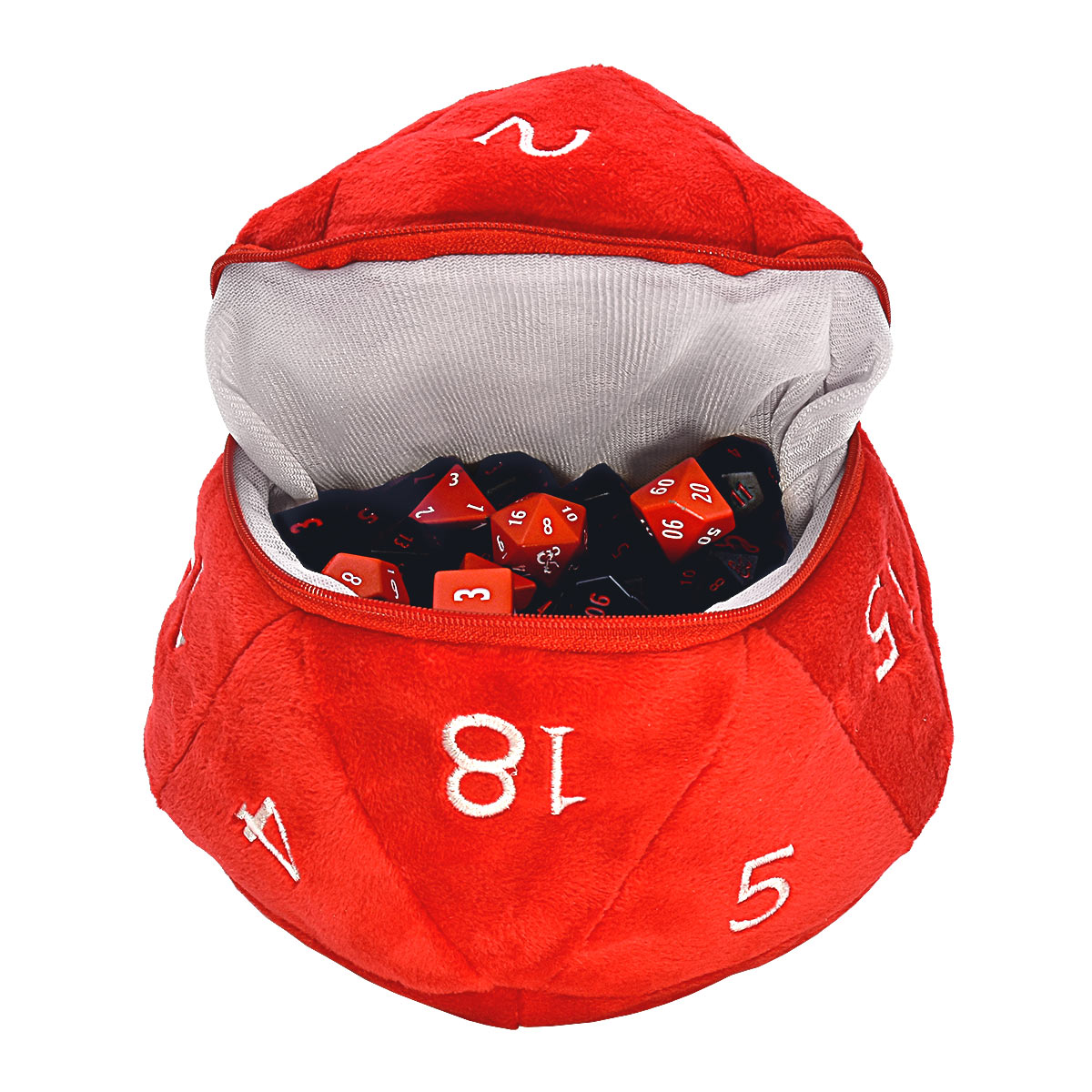 Ultra PRO: Dice Bag - Plush D20 (Red and White)