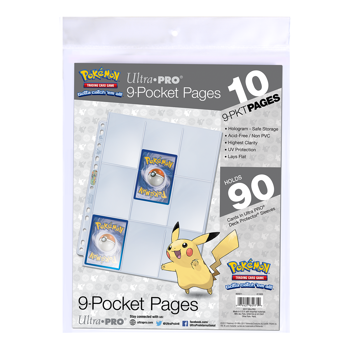 Ultra PRO: 9-Pocket Pages - Pokemon (11-Holes / 10-Pack)