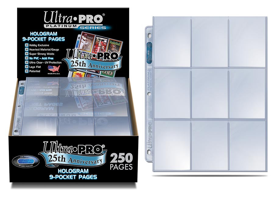 Ultra PRO: Platinum Hologram 9-Pocket Pages - 3-Holes (250-Pack)