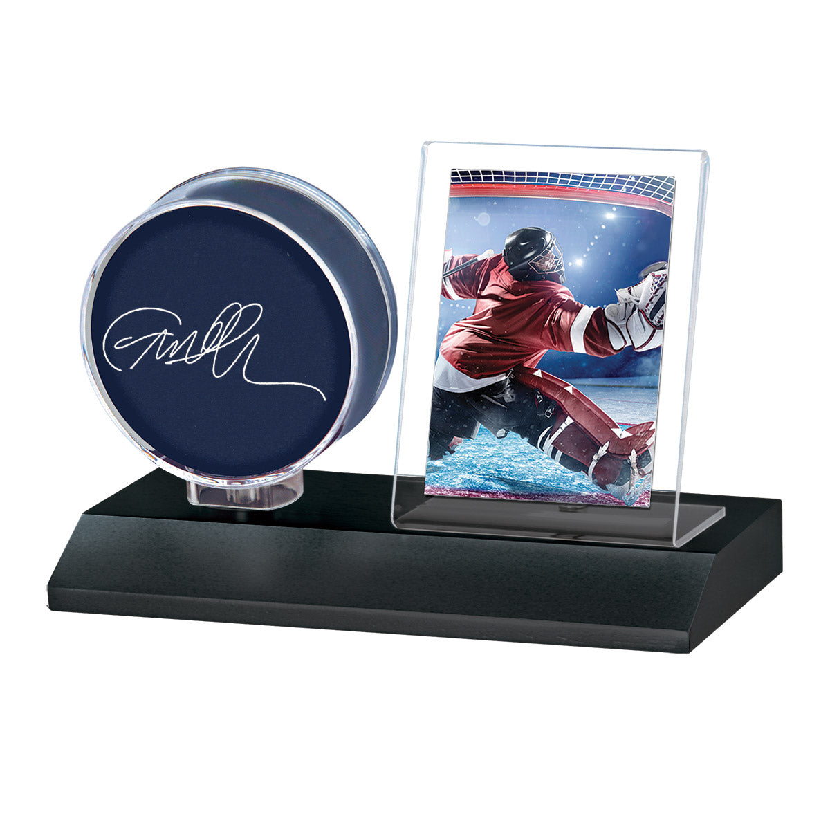 Ultra PRO: Display - Hockey Puck & Card Wood Base (Black)