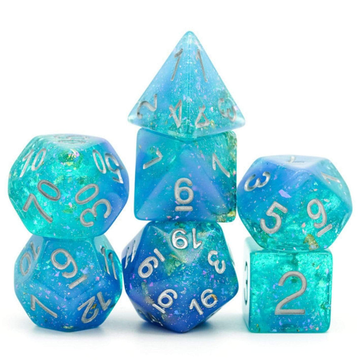 Blue & Green Seabed Treasure Dice Set