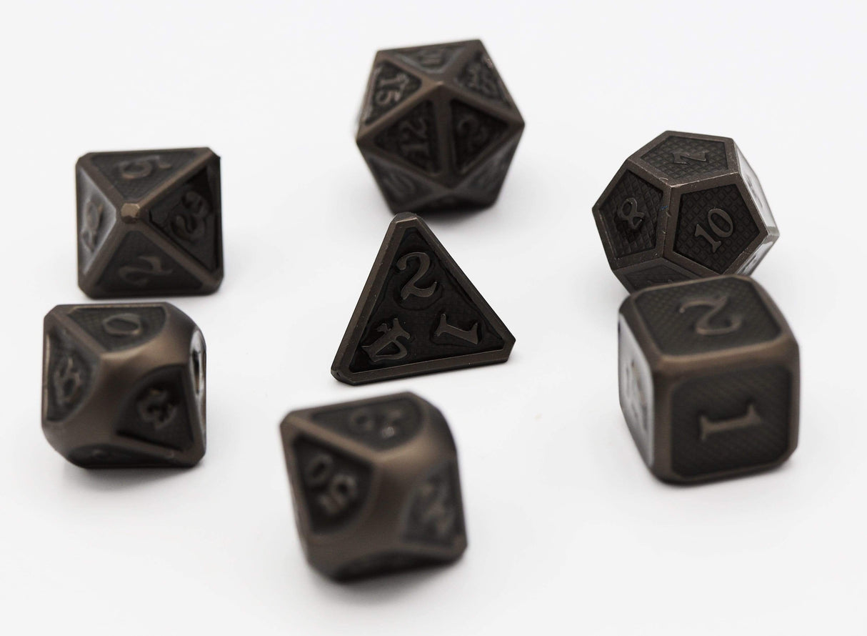 *discontinued* Charcoal Mesh RPG Dice Set