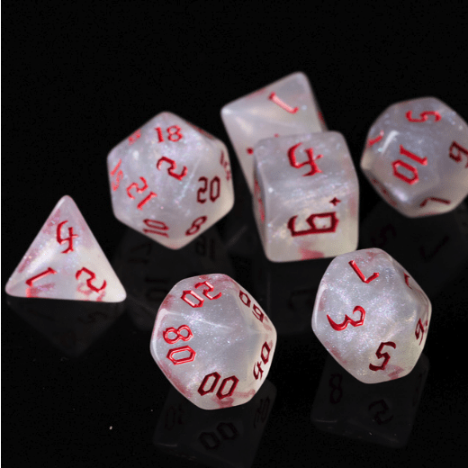Crystal Ball Crimson RPG Dice Set