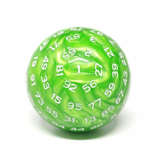 100 Sided Die -  Green Pearl D100