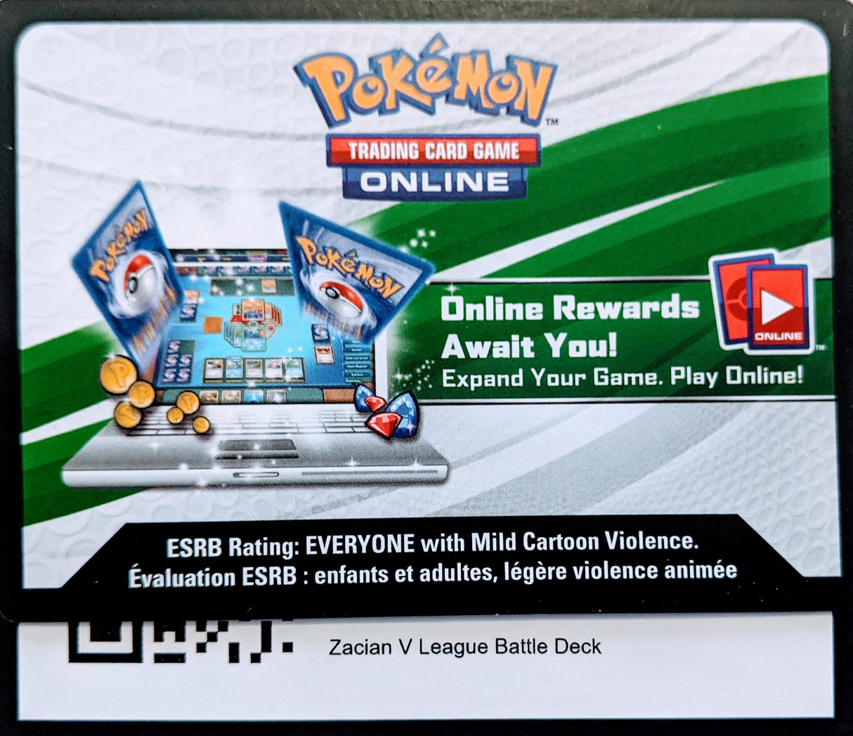 Zacian V League Battle Deck PTCGO Code