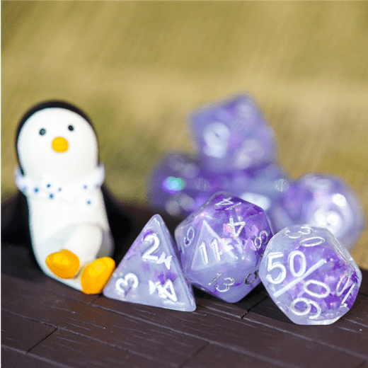 Lavendar Butterfly RPG Dice Set