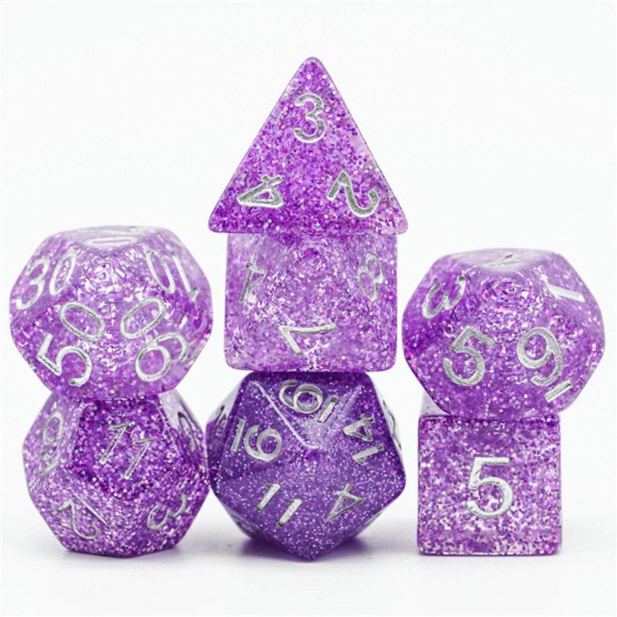 *discontinued* Purple Disco Ball RPG Dice Set