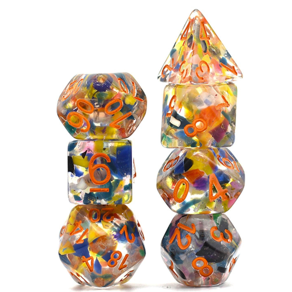 Regenerate Dice with Orange RPG Dice Set