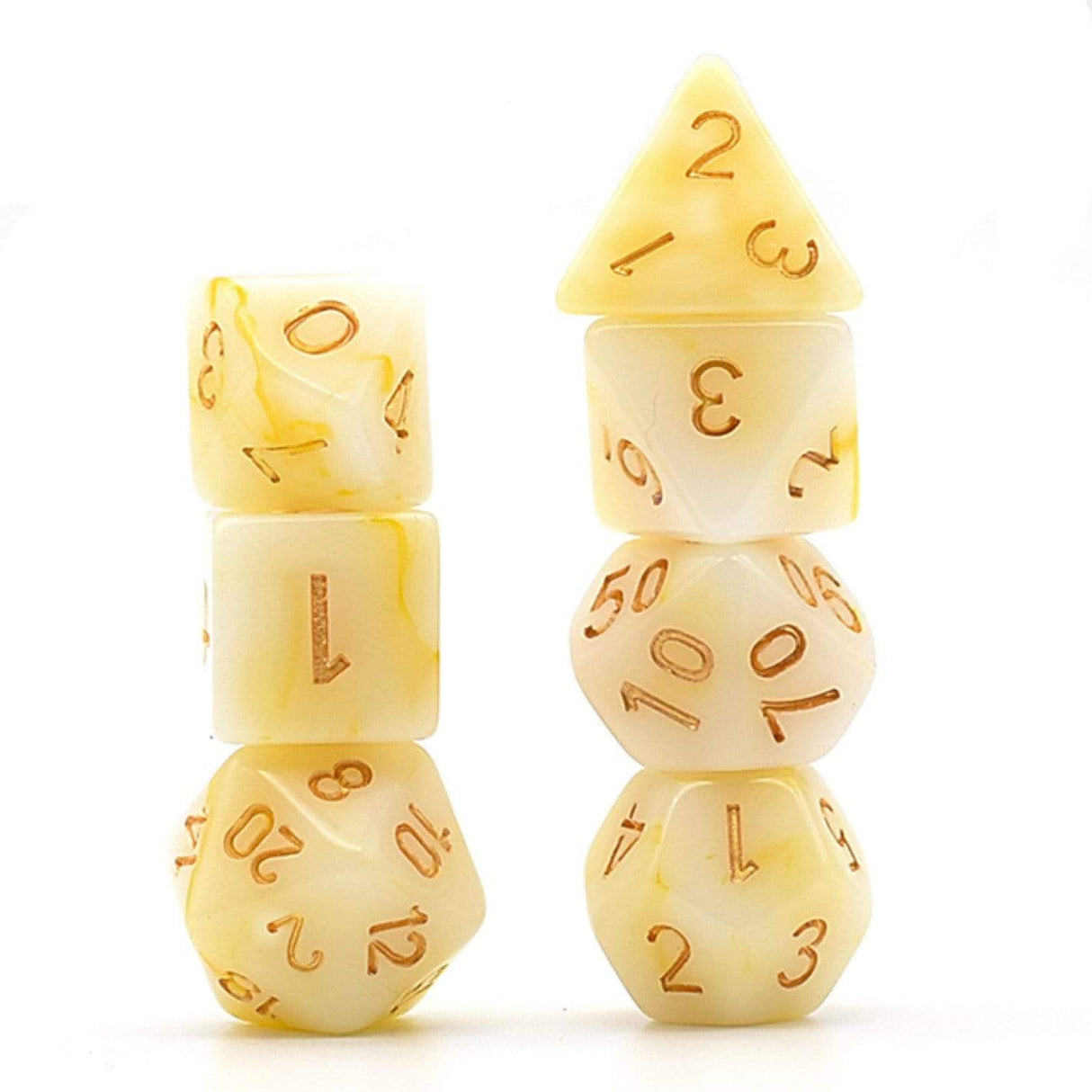 *discontinued* Buttered Popcorn RPG Dice Set