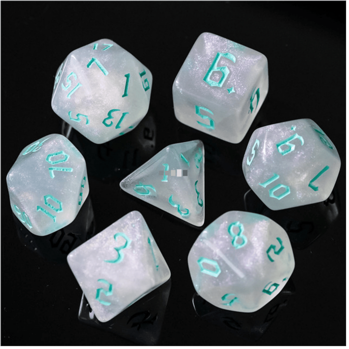 Crystal ball Seafoam RPG Dice Set